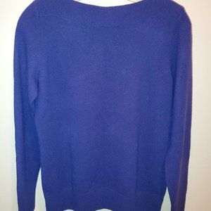 100 % Cashmere Blue Boatneck Sweater - Talbot's M